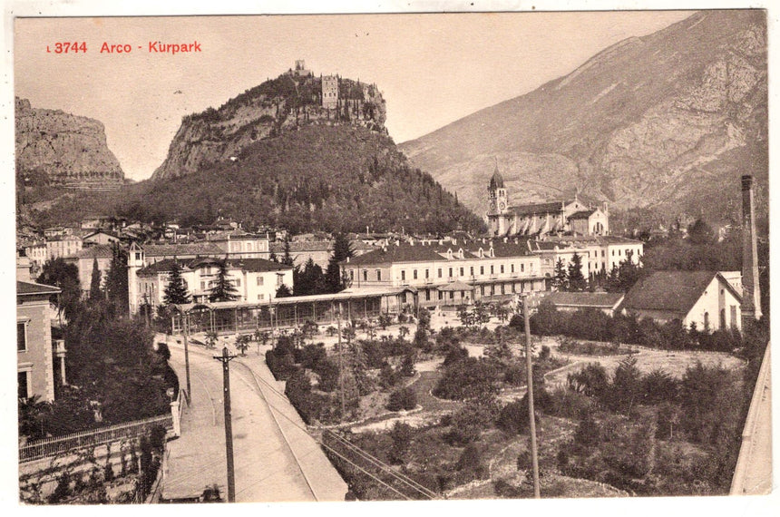 Cartolina antica ArcoTrento Kurpark posta militare Militerplege