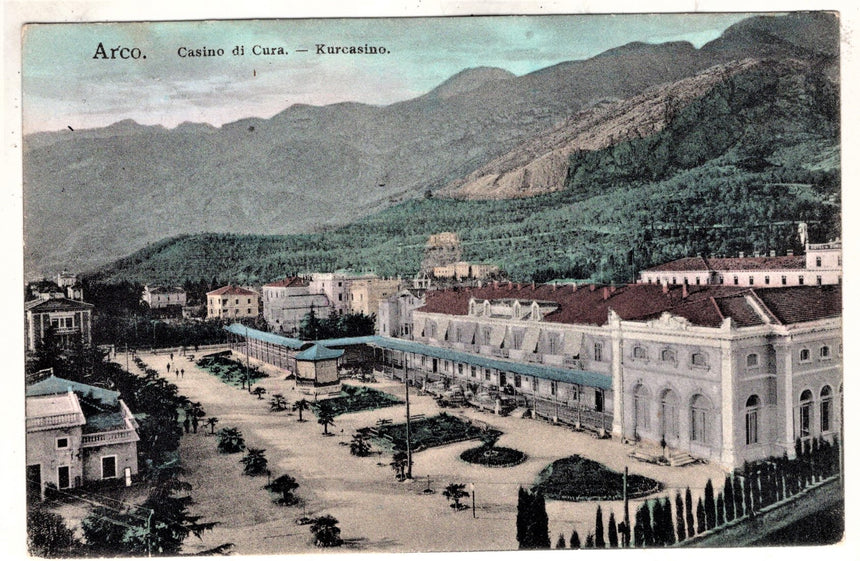 Cartolina antica Arco Trento Casino di cura