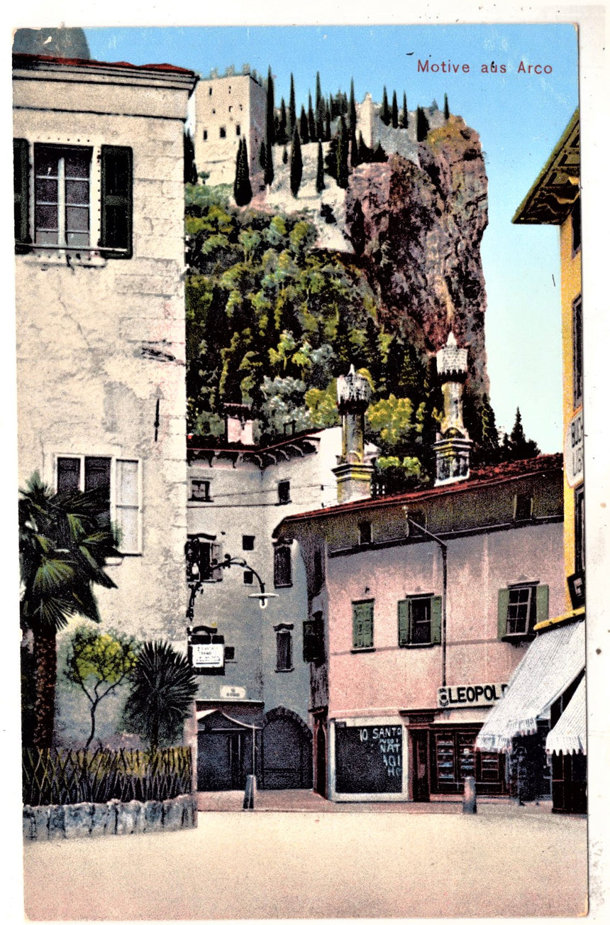 Cartolina antica Arco Trento particolare