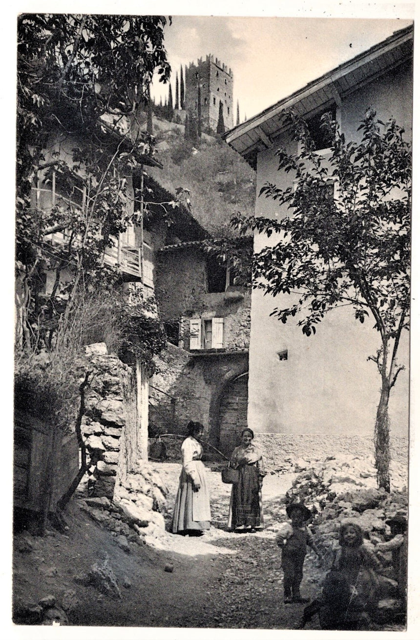 Cartolina antica Arco Trento motiv aus der altstadt
