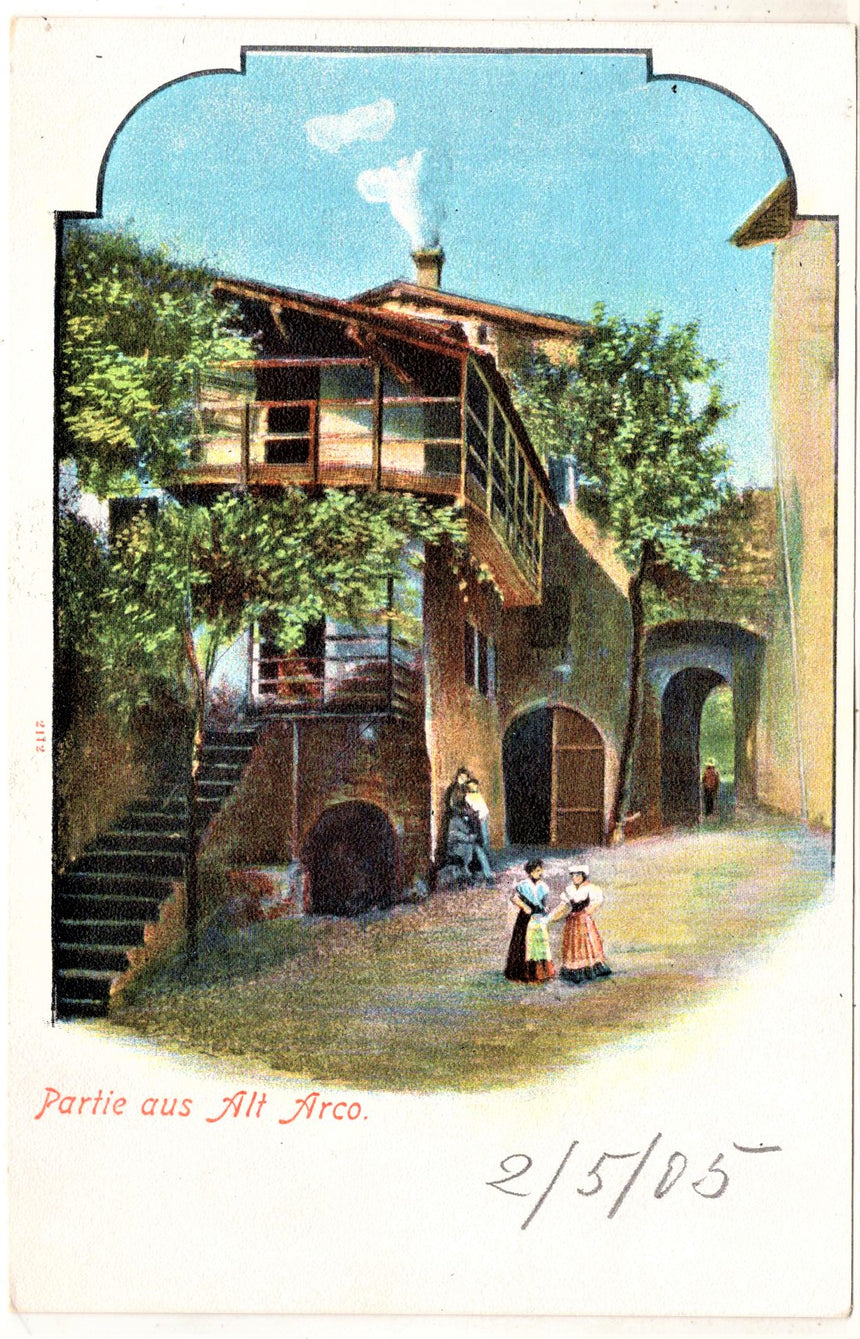 Cartolina antica Arco Trento partie aus alt Arco