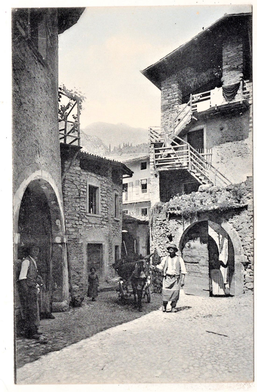 Cartolina antica Arco Trento motiv aus der altstadt