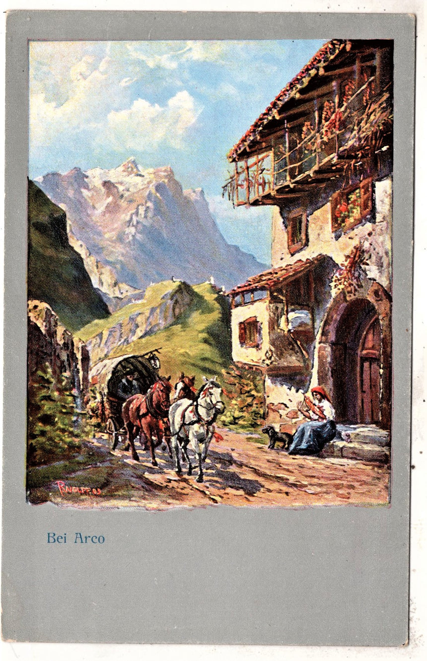 Cartolina antica Arco Trento bei Arco