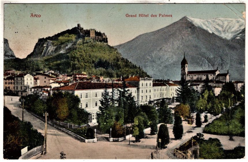 Cartolina antica Arco Trento Grand Hotel des Palmes
