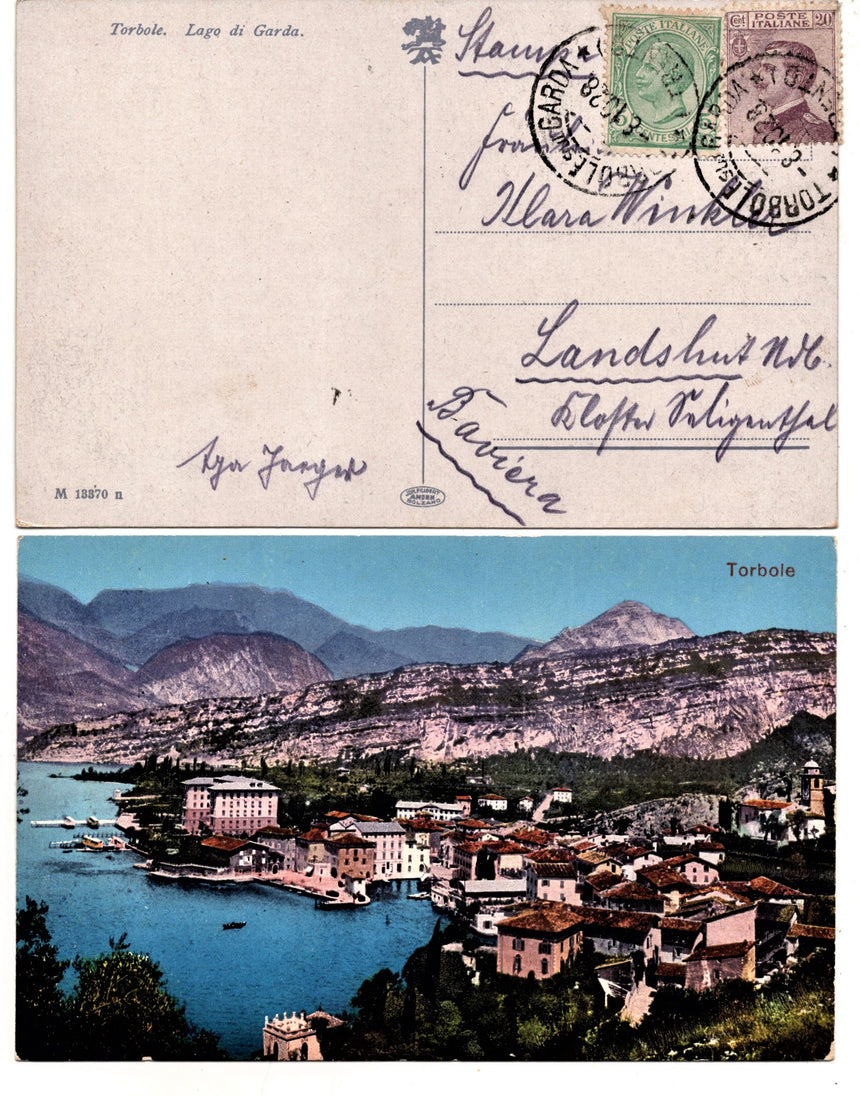 Cartolina antica Torbole sul Garda panorama