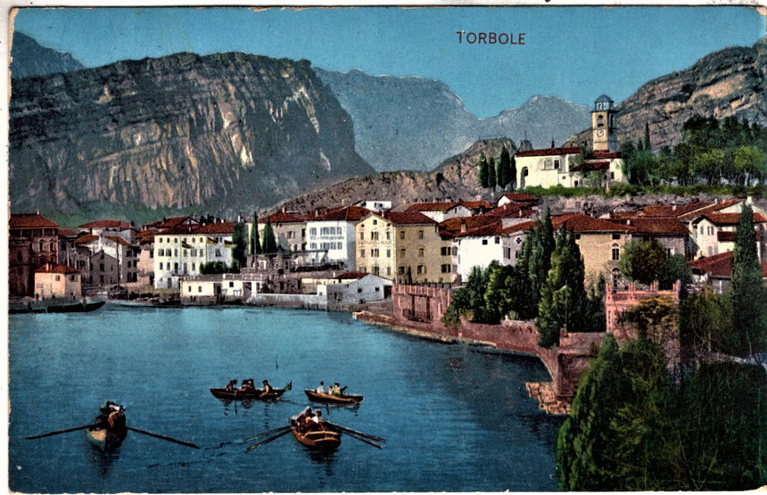 Cartolina antica Torbole sul Garda panorama