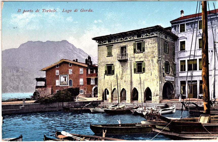 Cartolina antica Torbole sul Garda il porto