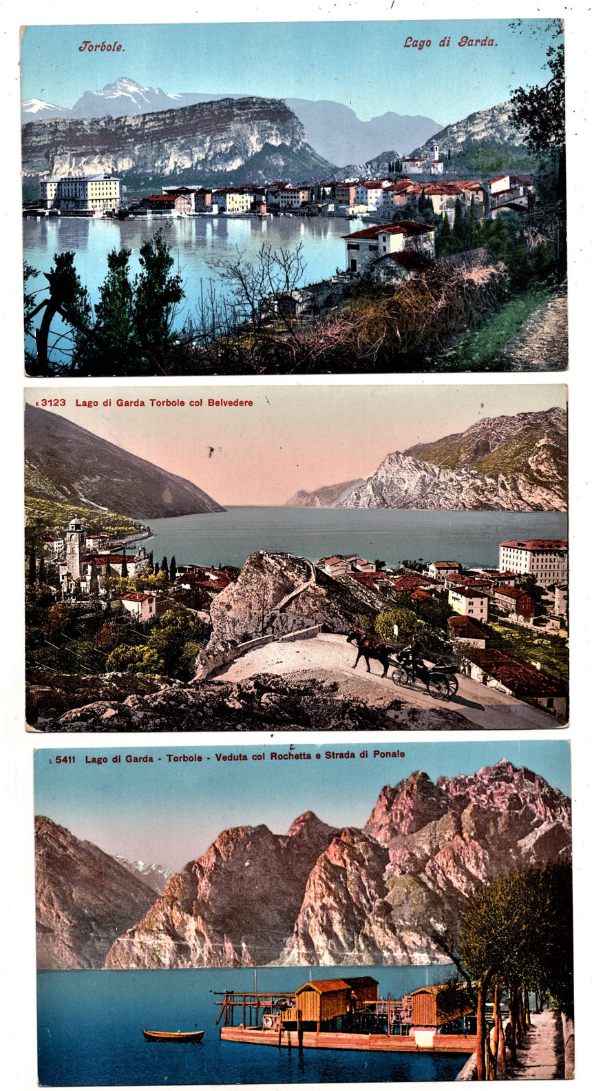 Cartolina antica Torbole sul Garda panorama