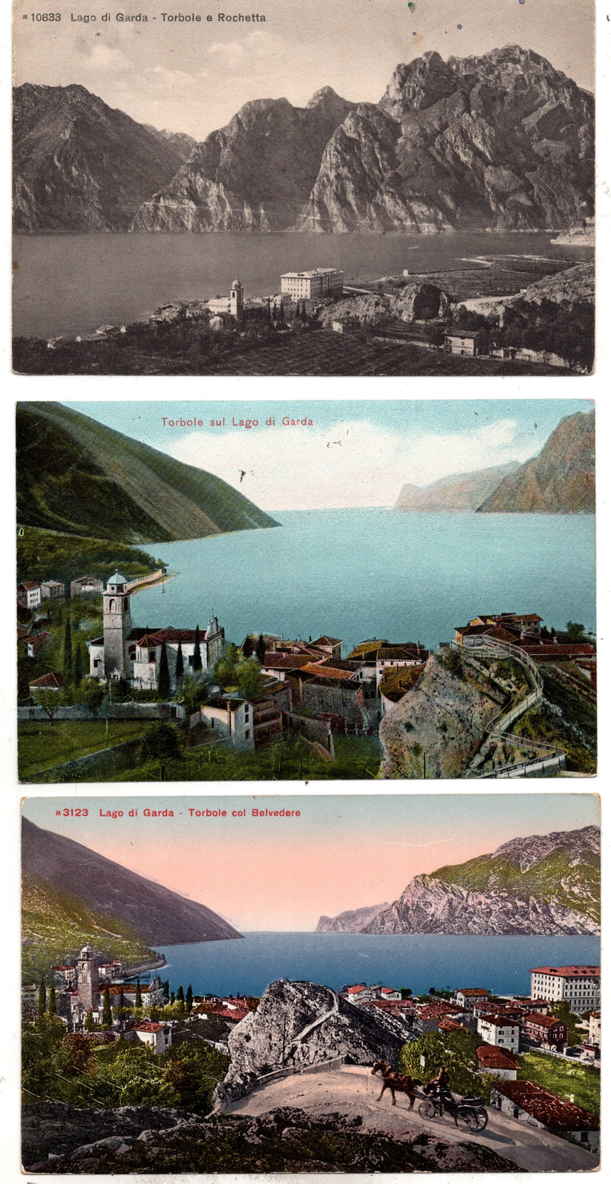 Cartolina antica Torbole sul Garda panorama