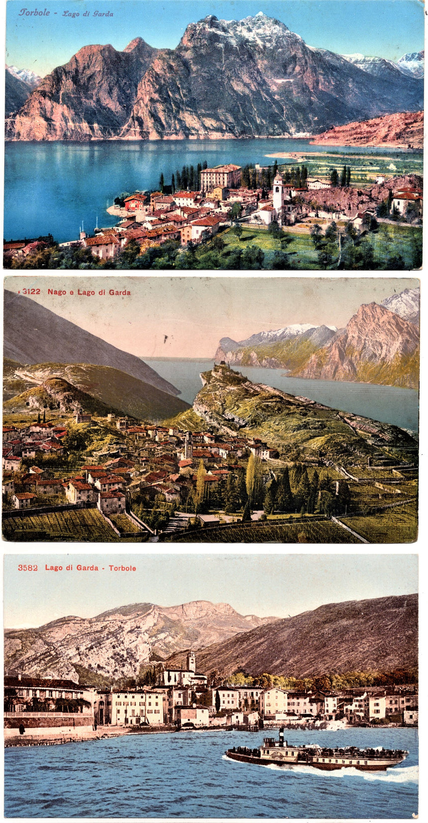 Cartolina antica Torbole sul Garda 3 cartoline varie