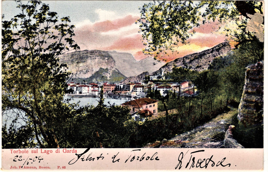 Cartolina antica Torbole sul Garda panorama