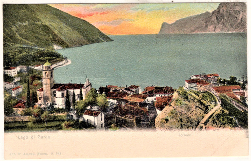 Cartolina antica Torbole sul Garda panorama