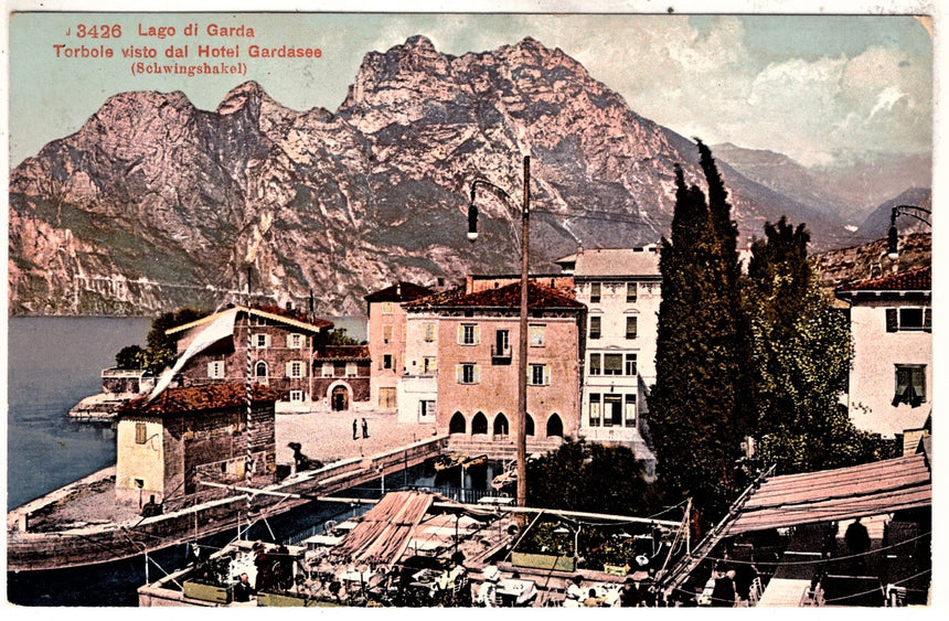 Cartolina antica Torbole sul Garda il porto