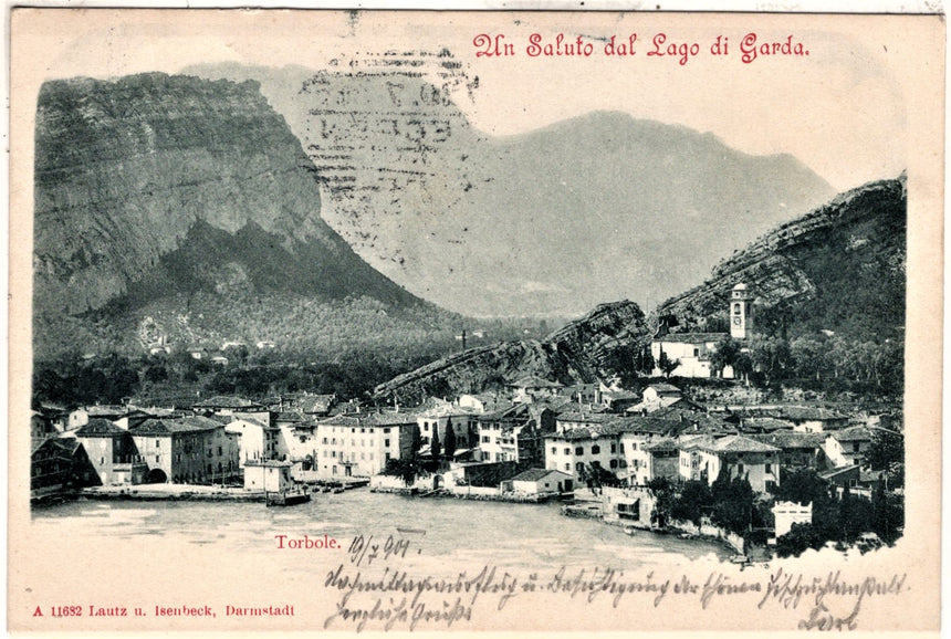 Cartolina antica Torbole sul Garda panorama