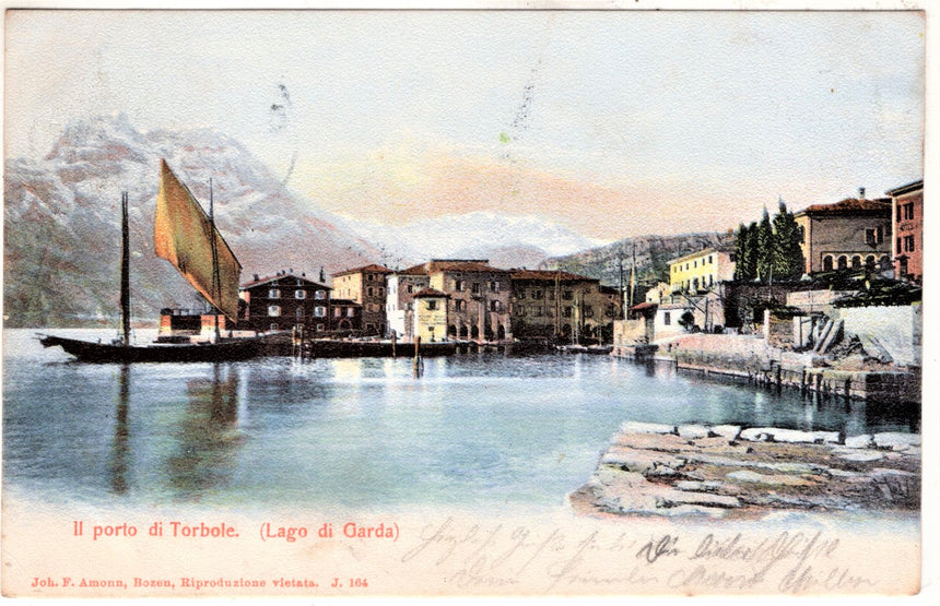 Cartolina antica Torbole sul Garda il porto