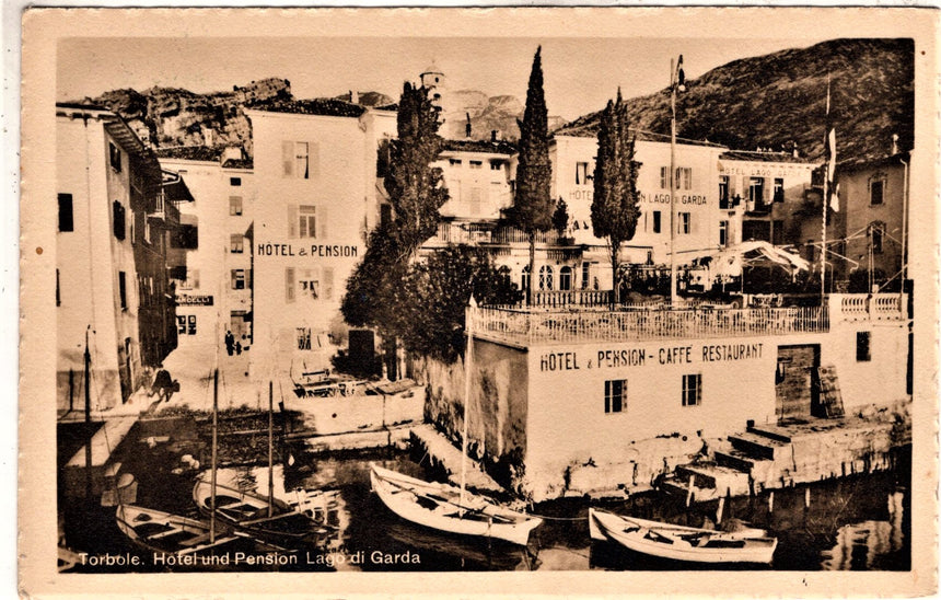 Cartolina antica Torbole sul Garda Hotel e Pensioni