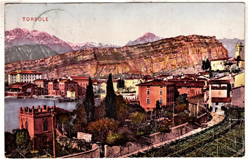 Cartolina antica Torbole sul Garda panorama