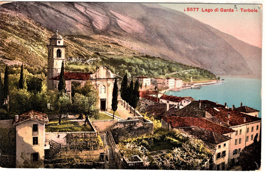 Cartolina antica Torbole sul Garda panorama