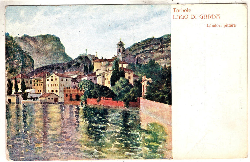 Cartolina antica Torbole sul Garda Landori pittore