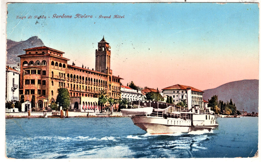 Cartolina antica Gardone sul Garda Grand Hotel