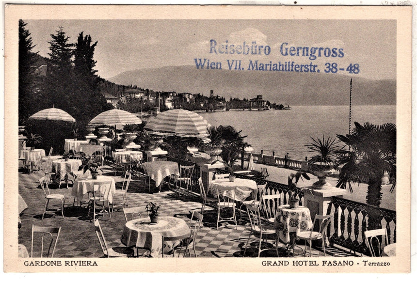 Cartolina antica Gardone sul Garda Grand Hotel Fasano