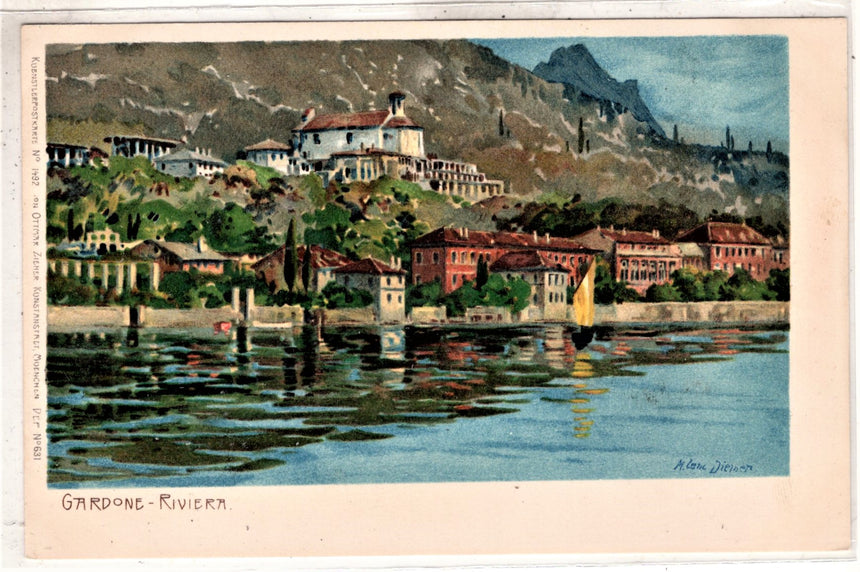 Cartolina antica Gardone sul Garda Zeno Diemer