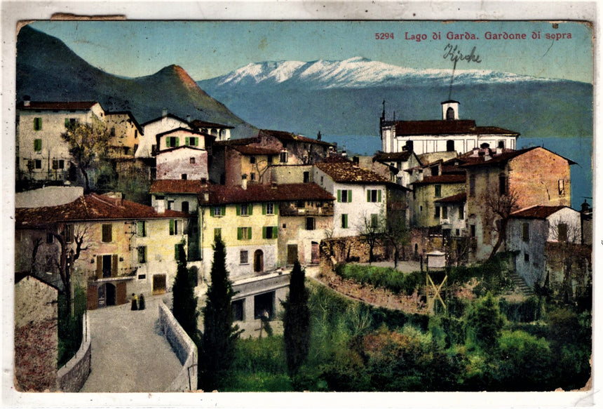 Cartolina antica Gardone sul Garda Gardone di sopra