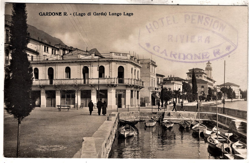 Cartolina antica Gardone sul Garda Hotel Pension Riviera