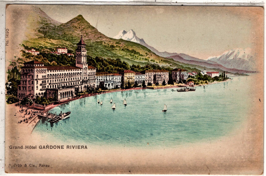 Cartolina antica Gardone sul Garda Gran Hotel Gardone