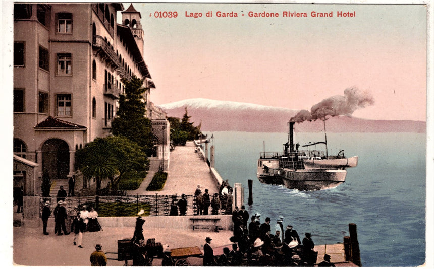 Cartolina antica Gardone sul Garda Grand Hotel