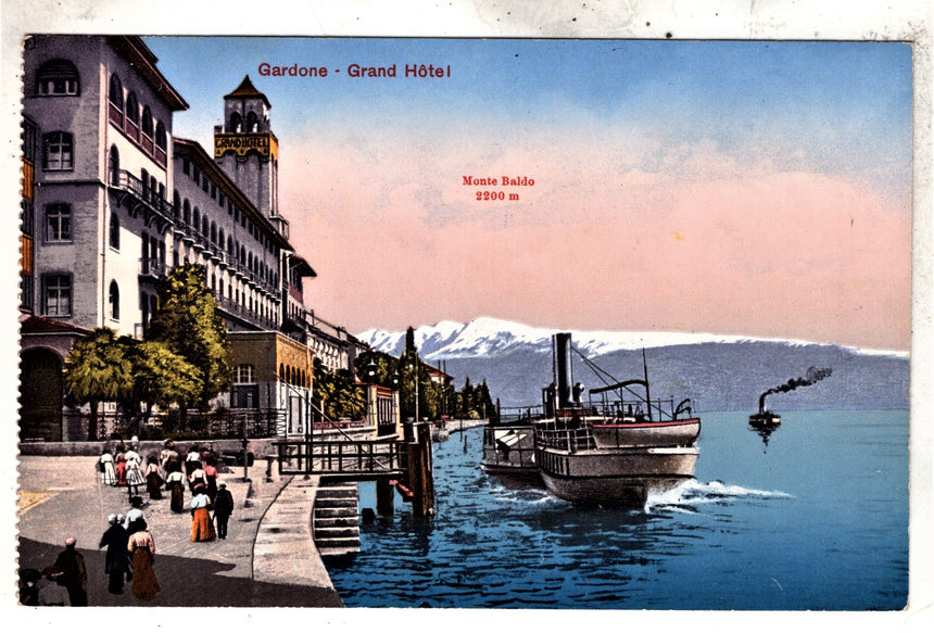 Cartolina antica Gardone sul Garda Grand Hotel