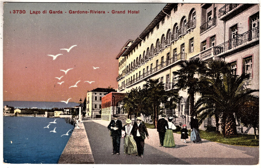 Cartolina antica Gardone sul Garda Grand Hotel