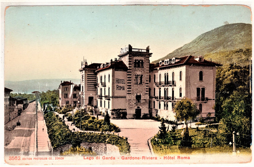 Cartolina antica Gardone sul Garda Hotel Roma