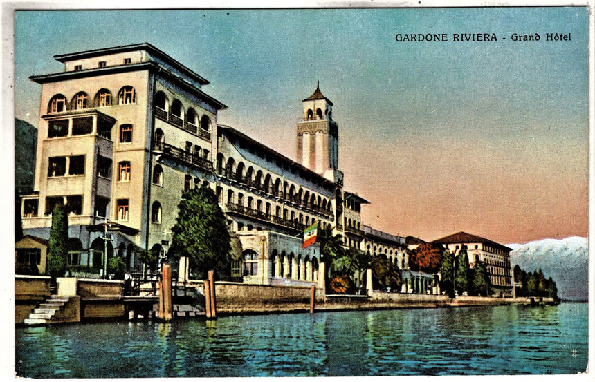 Cartolina antica Gardone sul Garda Grand Hotel Gardone