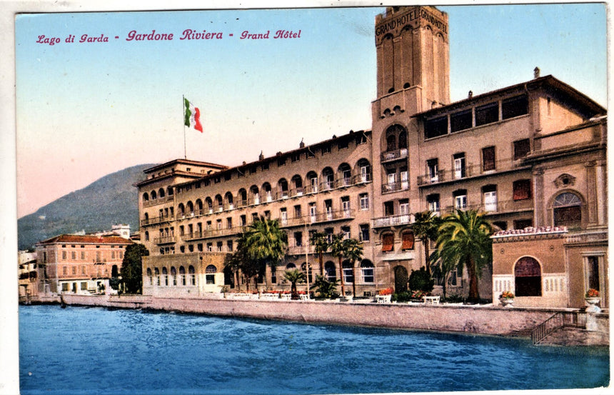 Cartolina antica Gardone sul Garda Grand Hotel