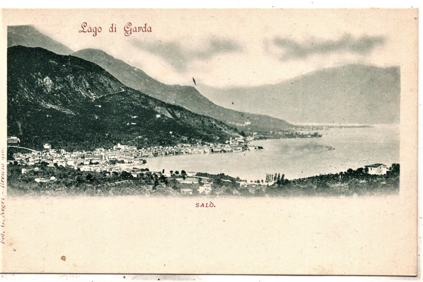 Cartolina antica Salò sul Garda panorama nel 1900