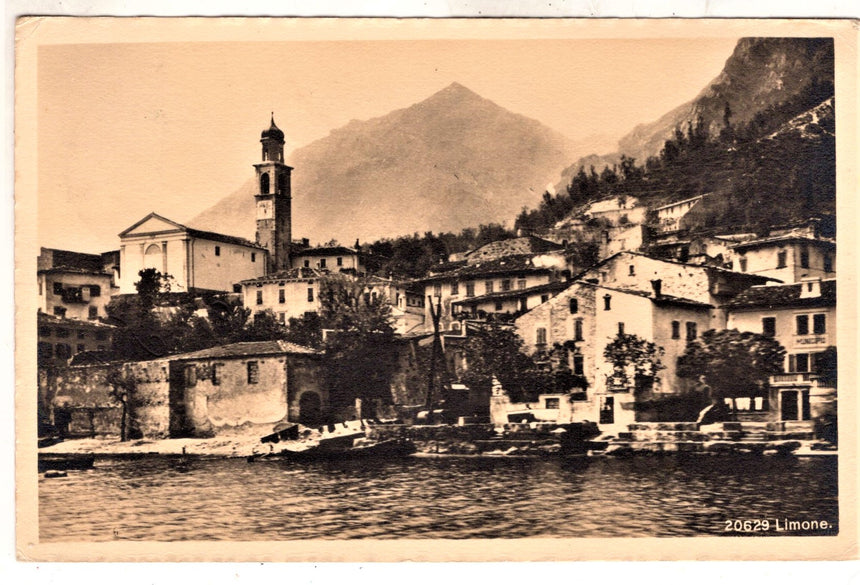 Cartolina antica Limone sul Garda spedita da Torbole con bollo 5 heller