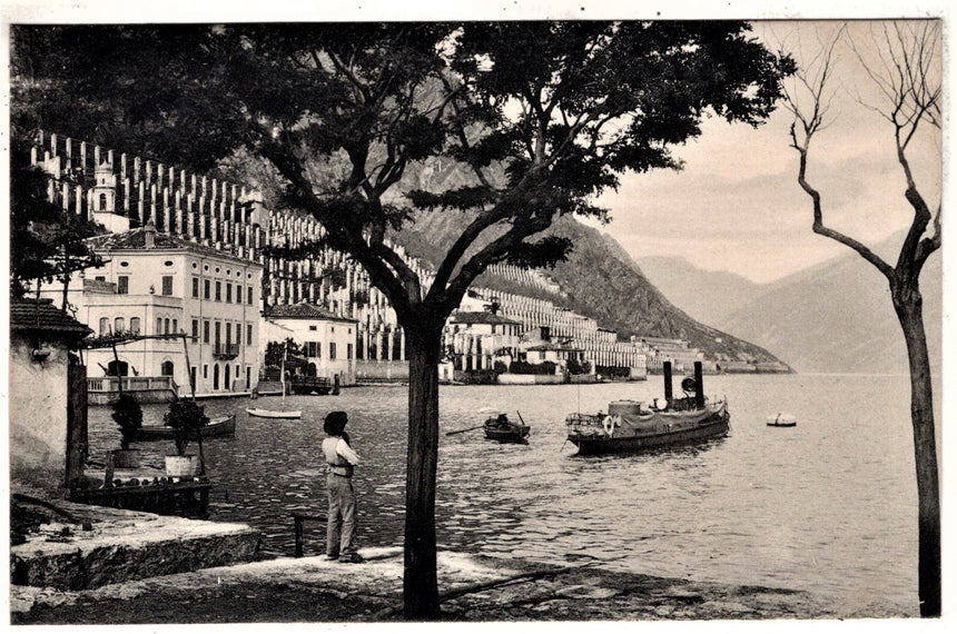 Cartolina antica Limone sul Garda panorama