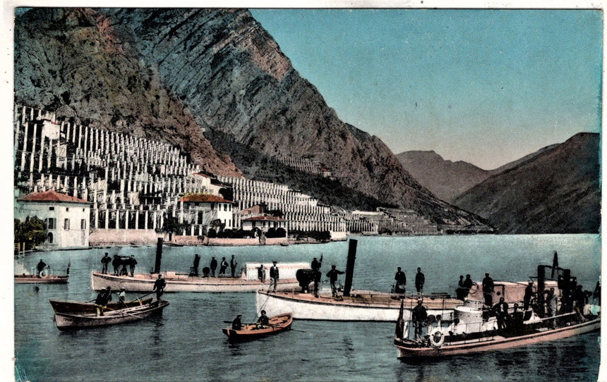 Cartolina antica Limone sul Garda panorama