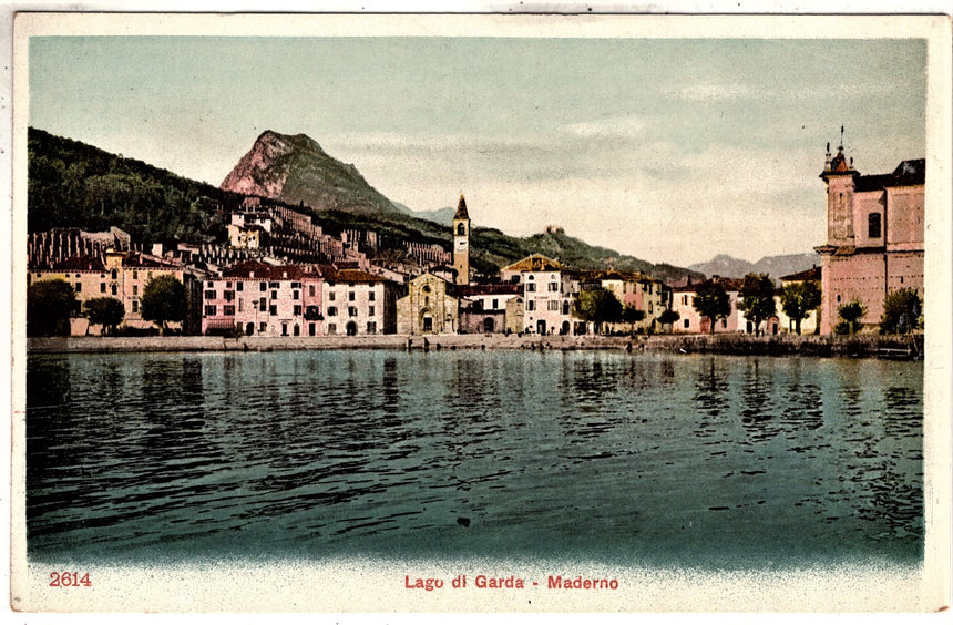 Cartolina antica Maderno sul Garda panorama
