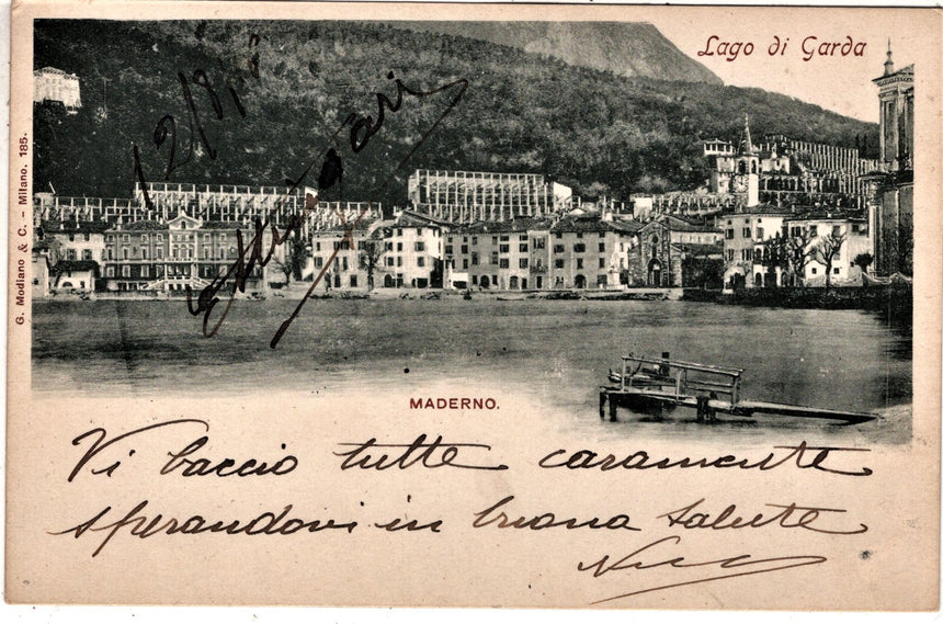 Cartolina antica Maderno sul Garda panorama