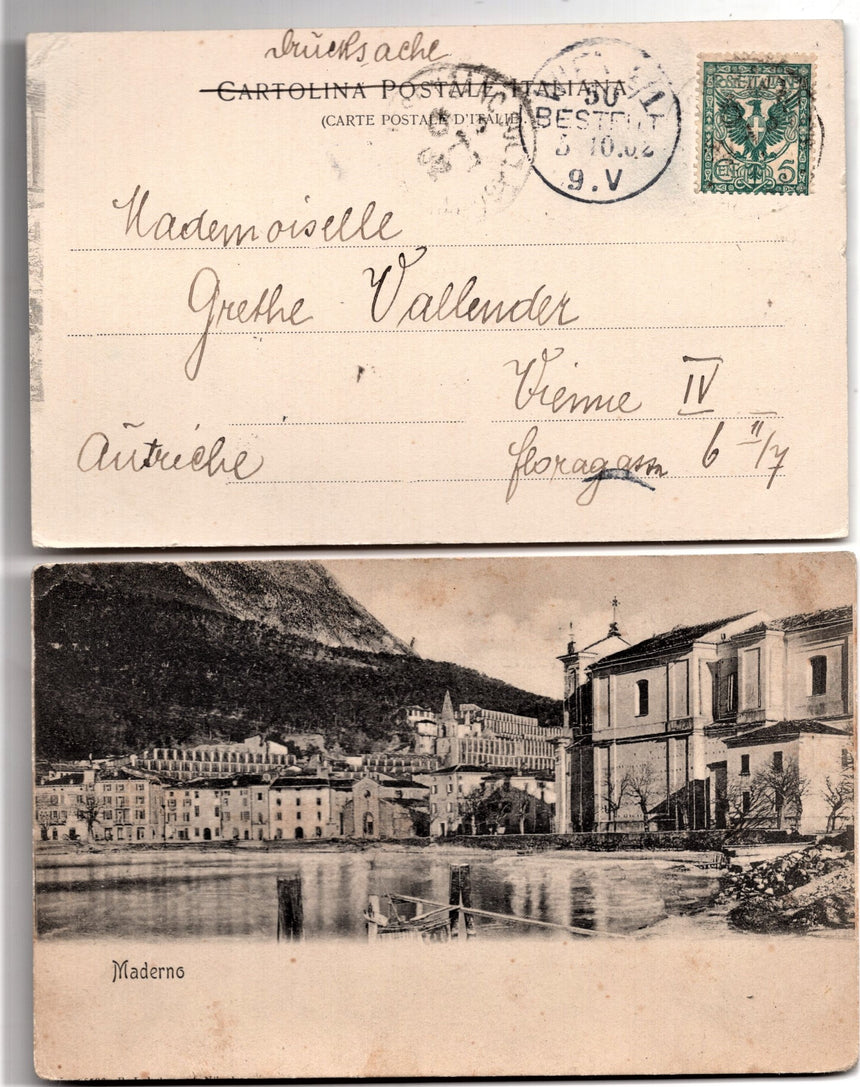 Cartolina antica Maderno sul Garda panorama