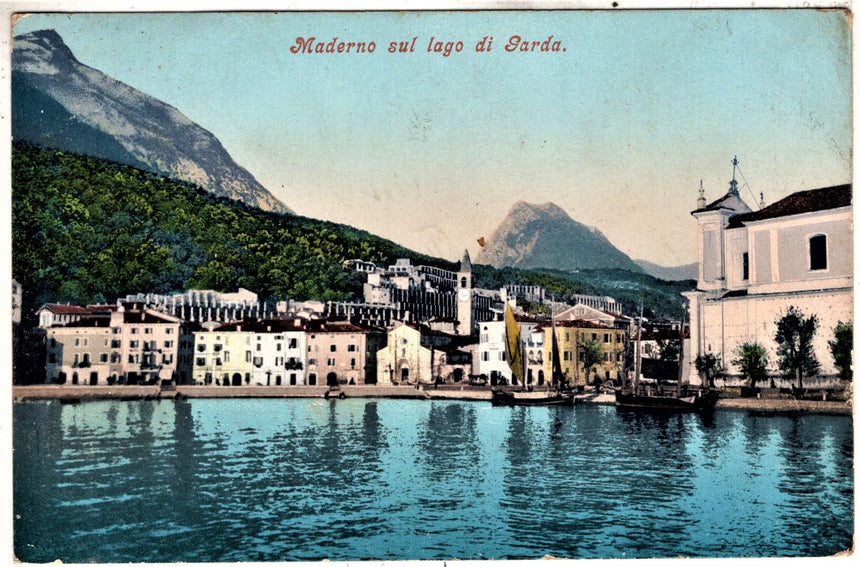 Cartolina antica Maderno sul Garda panorama