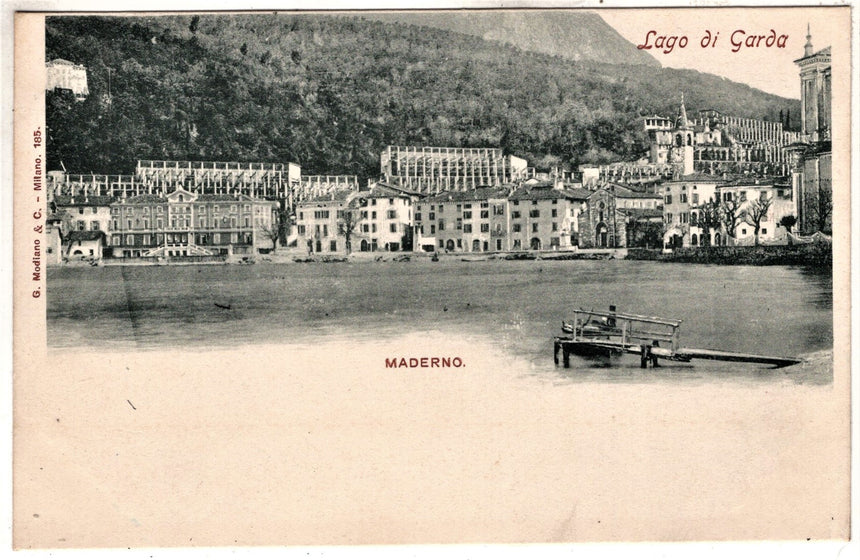 Cartolina antica Maderno sul Garda panorama