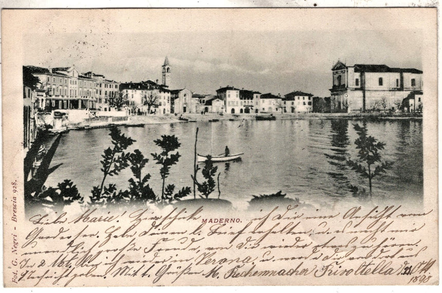 Cartolina antica Maderno sul Garda panorama