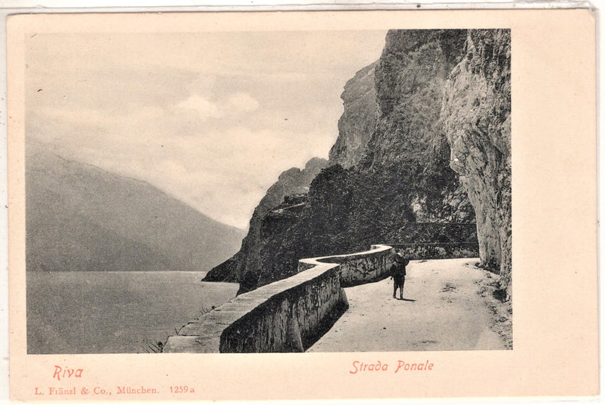 Cartolina antica Riva del Garda strada del Ponale