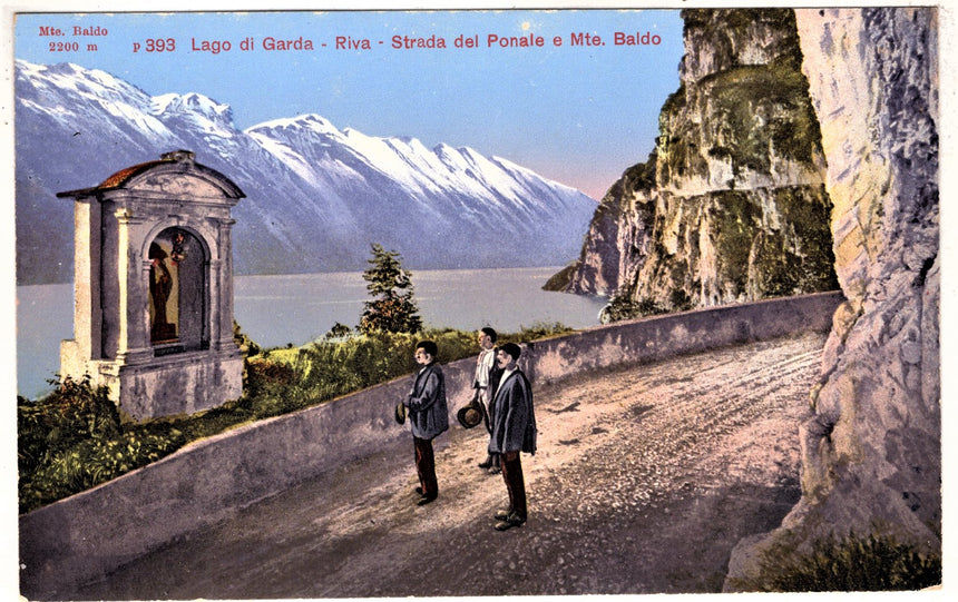 Cartolina antica Riva del Garda strada del Ponale