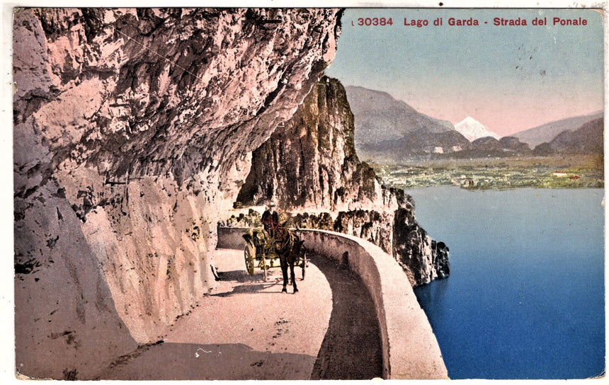 Cartolina antica Riva del Garda strada del Ponale