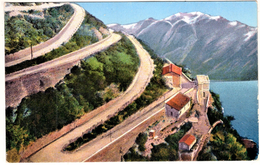 Cartolina antica Garda strada del Ponale al lago di Garda