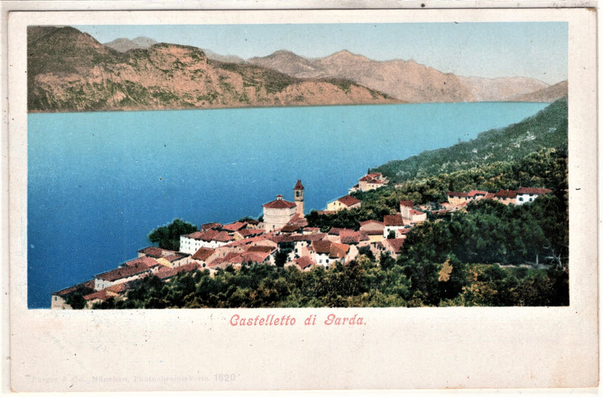 Cartolina antica Garda Castelletto di Garda panorama